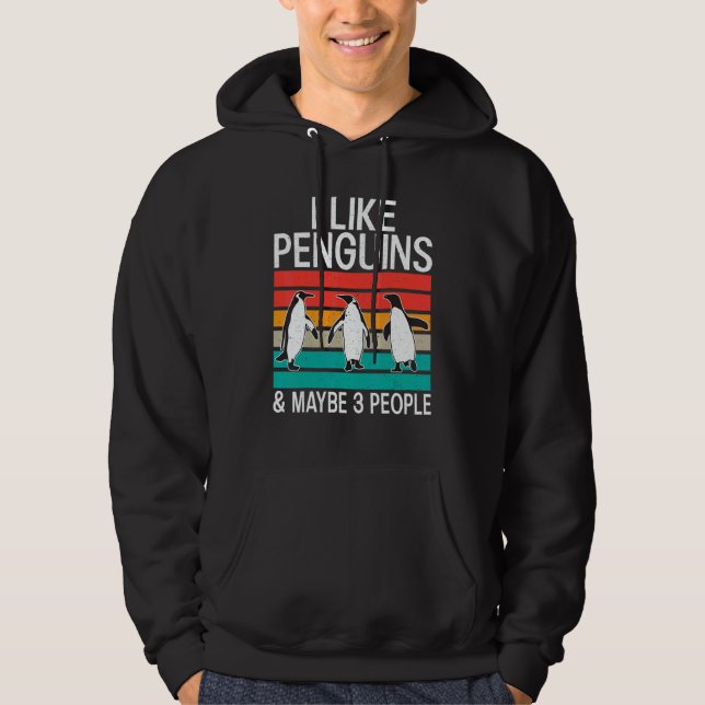 Moletom I like Penguins and maybe 3 People   Penguin   (Frente)