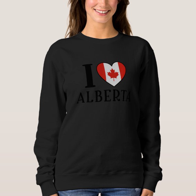 Moletom I Love Alberta Canada Heart Flag  1 (Frente)