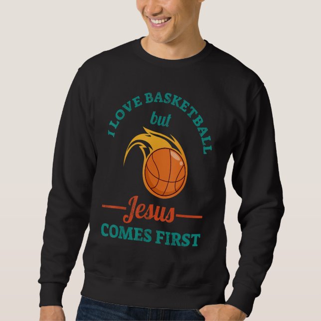 Moletom I Love Basketball But Jesus Comes First (Frente)