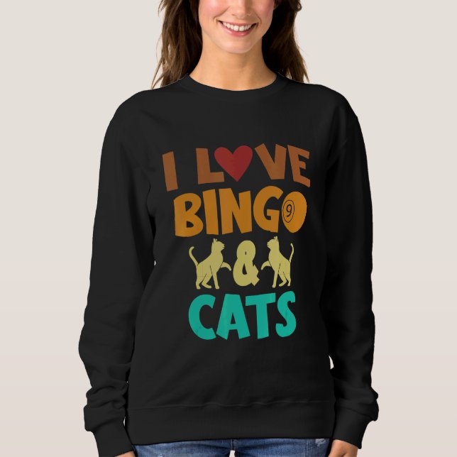 Moletom I Love Bingo and Cats Cute Animal Bingo 4 (Frente)