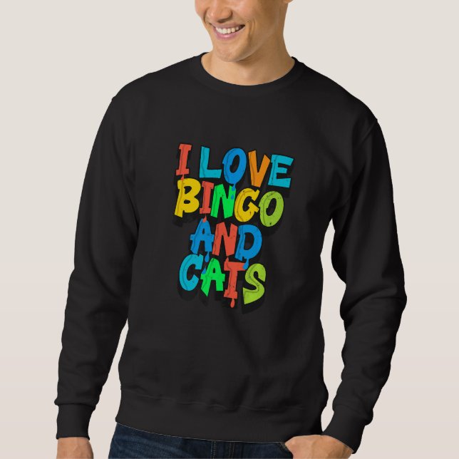 Moletom I Love Bingo and Cats Cute Animal Bingo  7 (Frente)