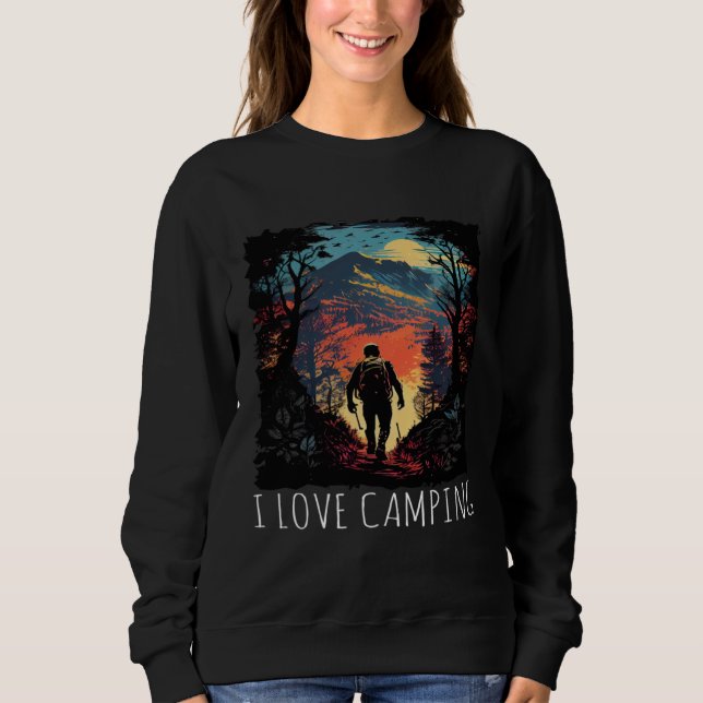 Moletom I Love Camping hiking camping retro (Frente)
