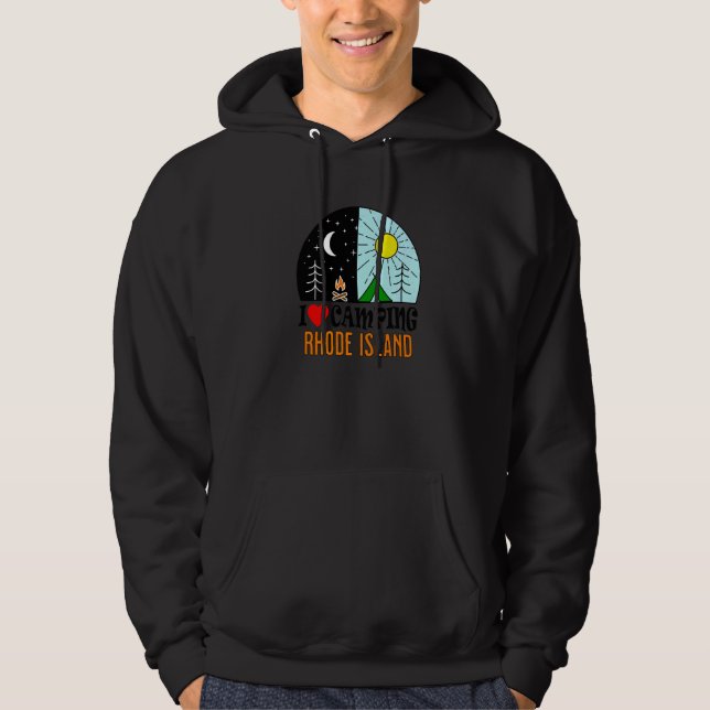 Moletom I Love Camping Rhode Island America Outdoors Natur (Frente)