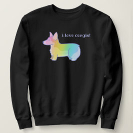 Moletom "I Love Corgis" Rainbow Corgi Sweatshirt