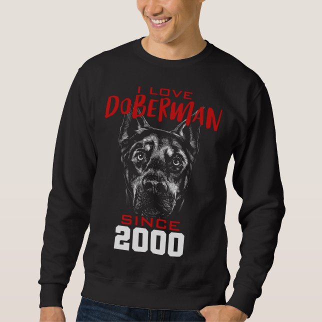 Moletom I love doberman since 2000 (Frente)