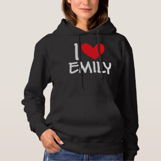 Moletom I Love Emily Name Personalized Girl Woman BFF