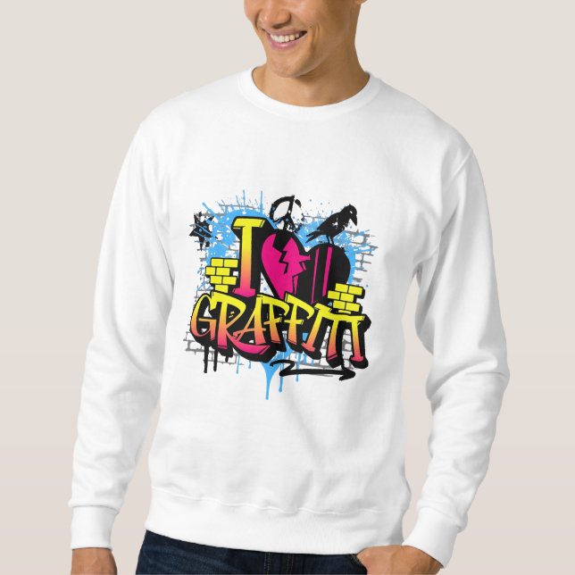 Moletom "I Love Grafite - Urban Street Art T-Shirt" (Frente)