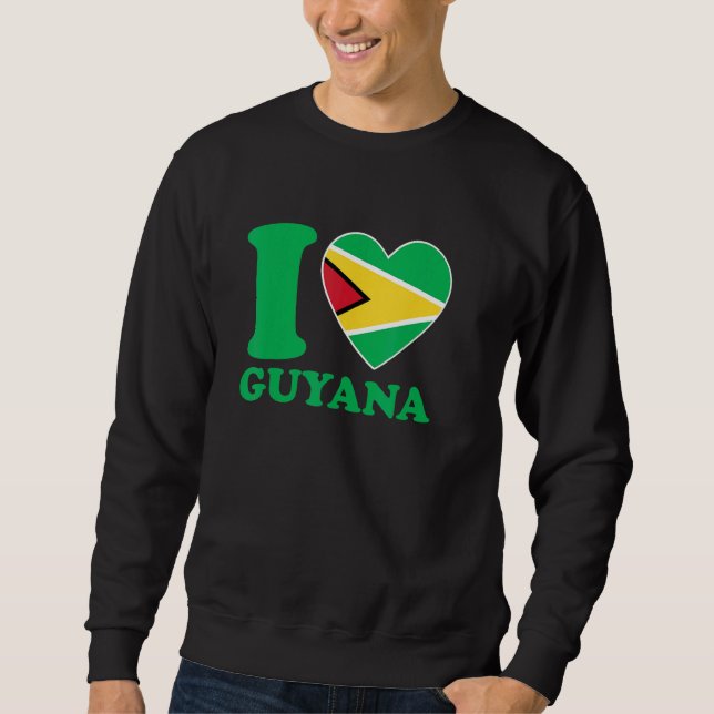 Moletom I Love Guyana Heart Flag  Quote (Frente)