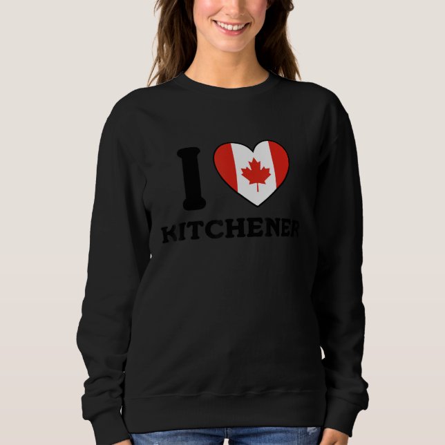 Moletom I Love Kitchener Canada Heart Flag (Frente)