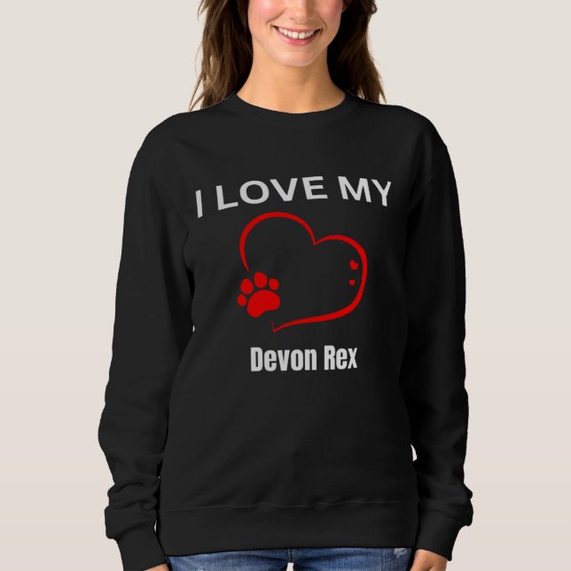 Moletom I love my devon rex breed cat Cat (Frente)