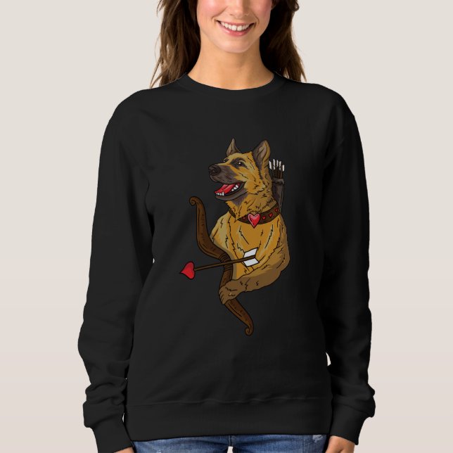 Moletom I Love My German Shepherd Cupid Dog  Valentines Da (Frente)