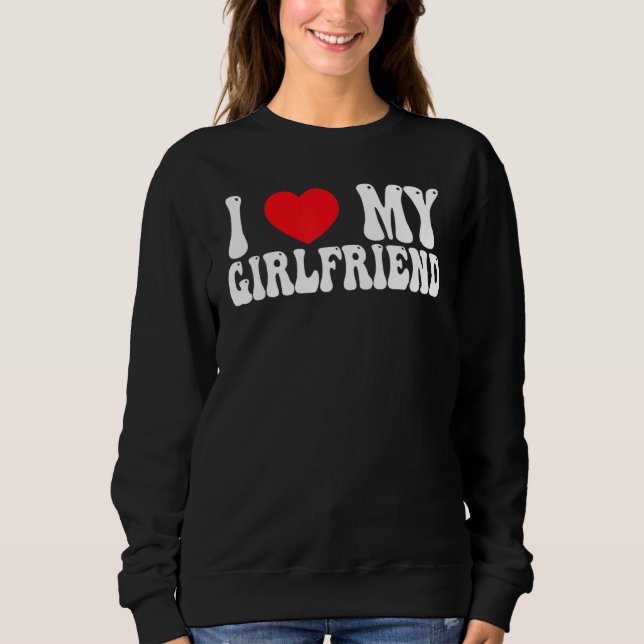 Moletom I Love My Girlfriend GF Red Heart Love  Valentine (Frente)
