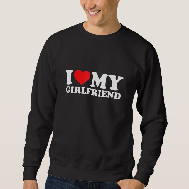 Moletom I Love My Girlfriend   Red Heart GF Men Women (Frente)