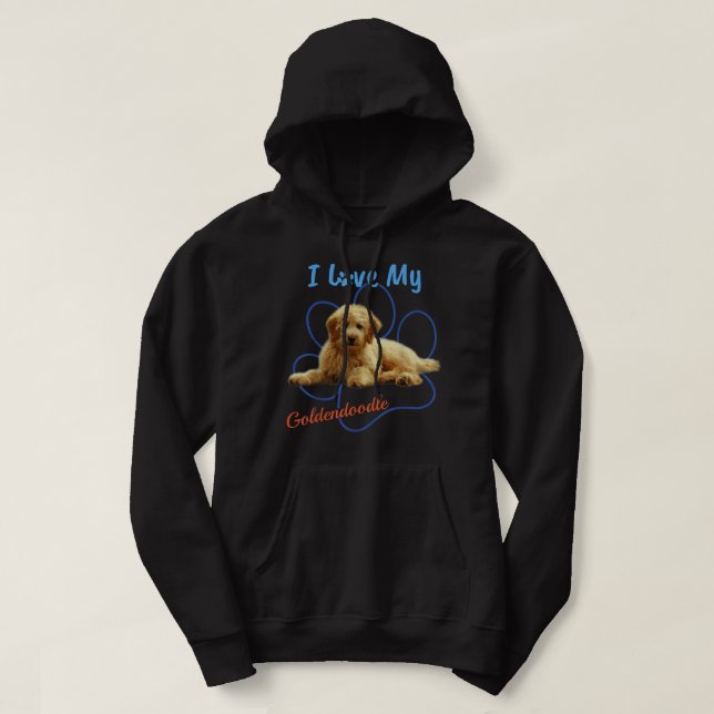 Moletom I Love My Goldendoodle Best Dog Lover Paw Print! (Frente do Design)