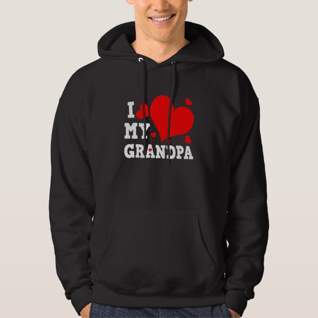 Moletom I Love My Grandpa Valentines Day Family Matching G (Frente)