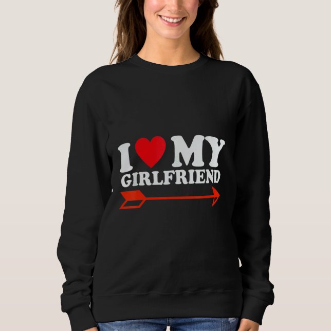 Moletom I Love My Hot Girlfriend Red Heart 4 (Frente)