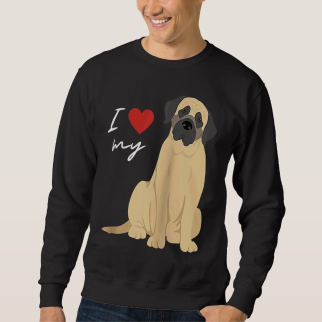 Moletom I Love My Mastiff Dog  Raglan Baseball (Frente)