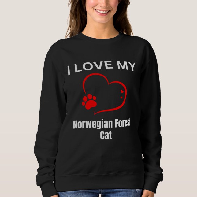 Moletom I love my norwegian forest cat breed cat Cat (Frente)