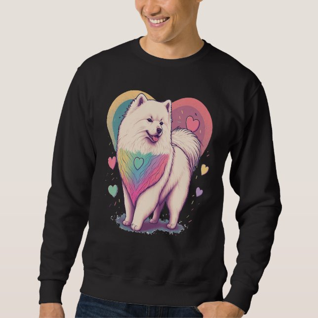 Moletom I Love My Samoyed Dog Valentines Day Heart Artwork (Frente)