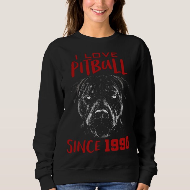 Moletom I love pitbull since 1990 (Frente)