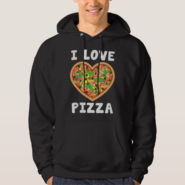 Moletom I Love Pizza Food Lovers Heart Gift Funny  (Frente)