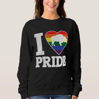 Moletom I LOVE PRIDE Buffalo NY LGBTQ beautiful rainbow h