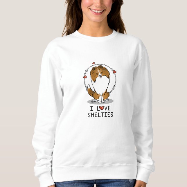 Moletom I Love Shels (sable 2) Shetland Sheepdog Cute (Frente)