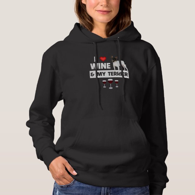 Moletom I Love Wine and My Smooth Fox Terrier Dog Mom Dad  (Frente)