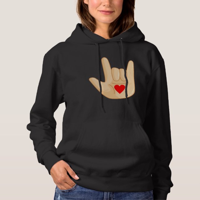Moletom I Love You American Sign Language Hand Gesture (Frente)