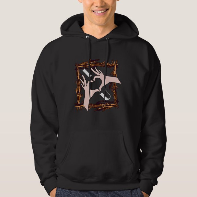 Moletom I Love You" Heart Hands Artistic Graphic Hoodie  (Frente)