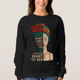 Moletom I m A Scorpio Queen Vintage Melanin Black Women Ho