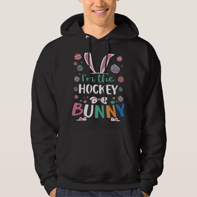 Moletom I m The Hockey Bunny Festival Easter Egg Rabbit Ea (Frente)