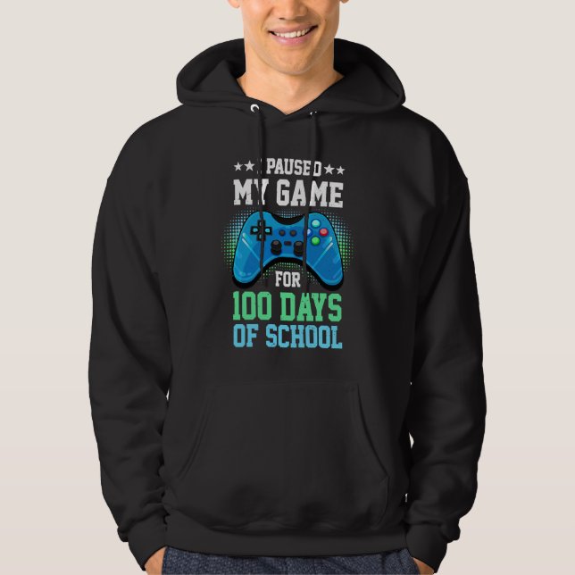 Moletom I Paused My Game For 100 Days Of School Gamer Gami (Frente)