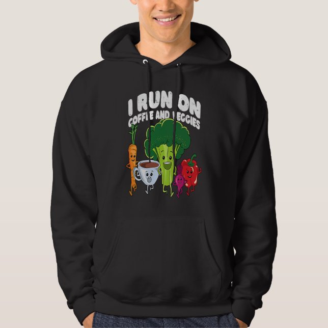 Moletom I Run On Coffee And Veggies Vegan Runner Vegetaria (Frente)
