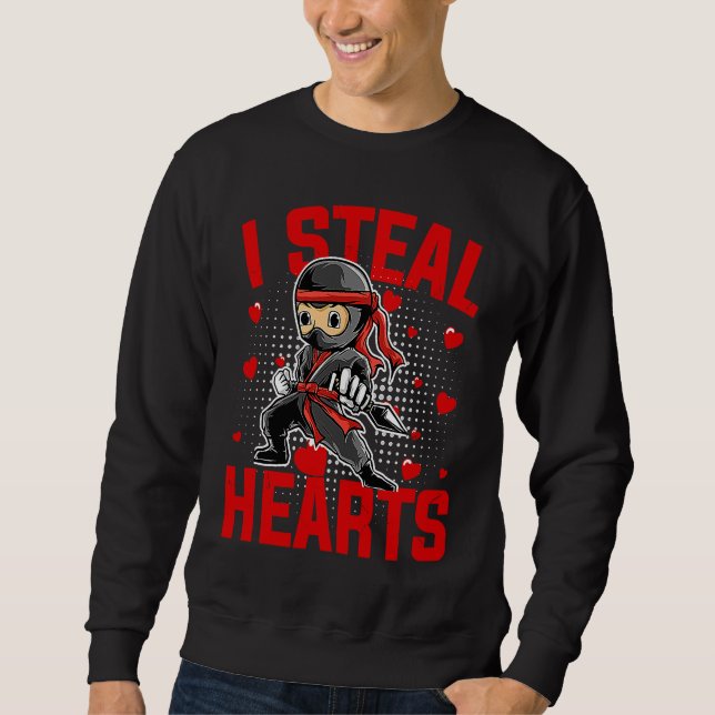Moletom I Steal Hearts Ninja Boys Valentines Day Love Todd (Frente)