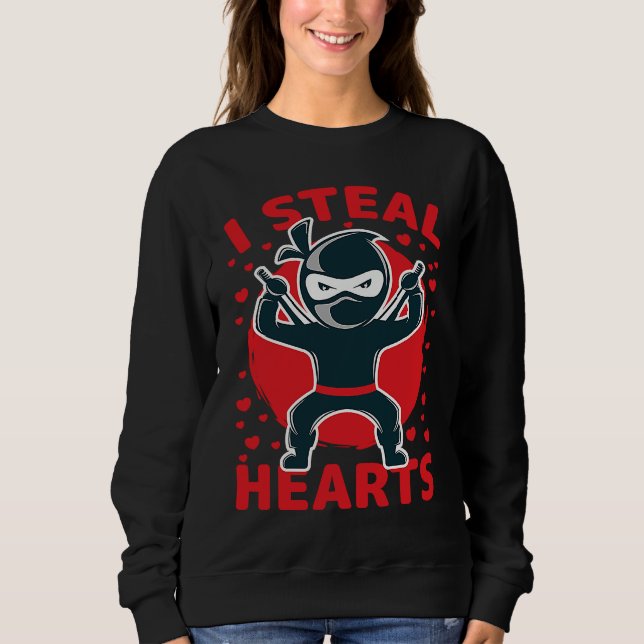 Moletom I Steal Hearts Ninja Boys Valentines Day Toddler (Frente)