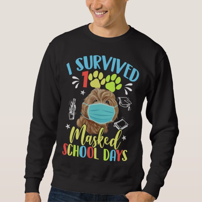Moletom I Survived 100 Days Of Masked School Day Cute Pood (Frente)