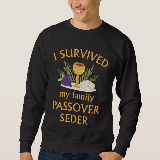 Moletom I Survived My Family Passover Seder 2023 Matzah 4  (Frente)