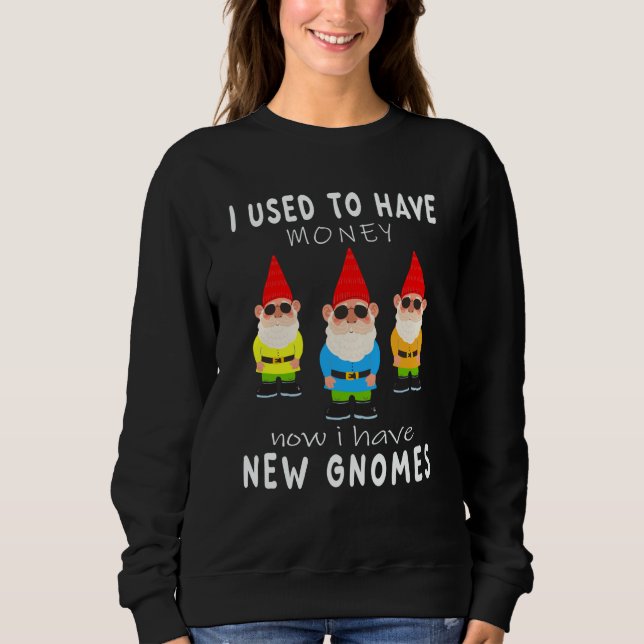 Moletom I used to have money now i hafe new gnomes garden (Frente)