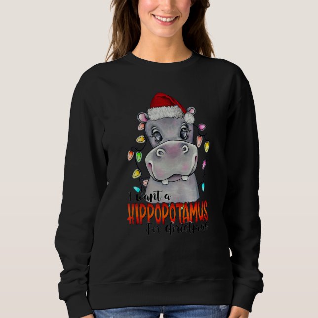 Moletom I Want A Hippopotamus For Christmas Santa Hippo Xm (Frente)