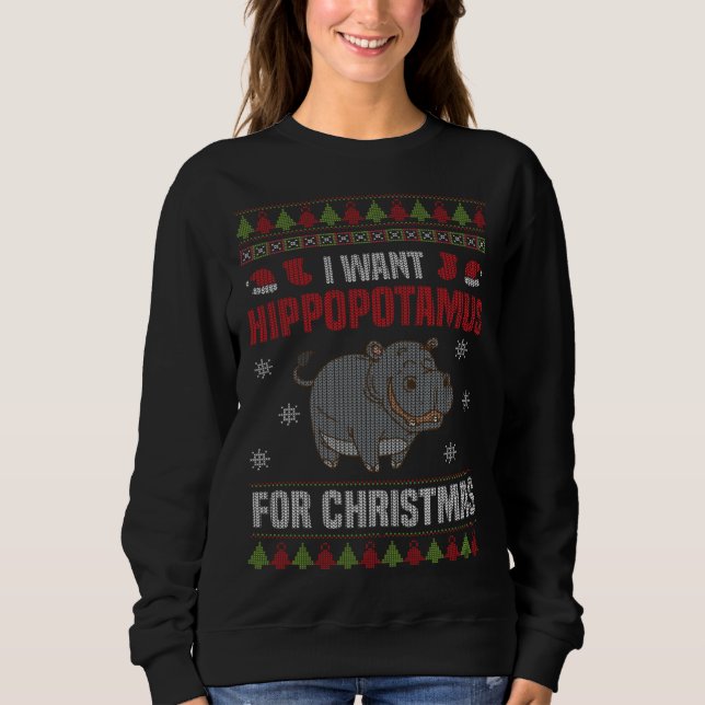Moletom I Want A Hippopotamus For Christmas Xmas Hippo (Frente)