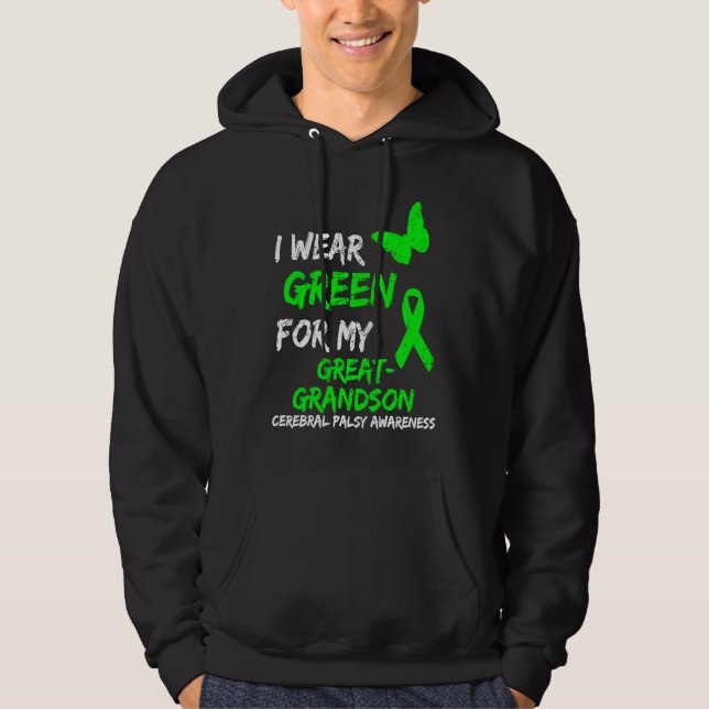 Moletom I Wear Green For My Great Grandson Cerebral Palsy  (Frente)