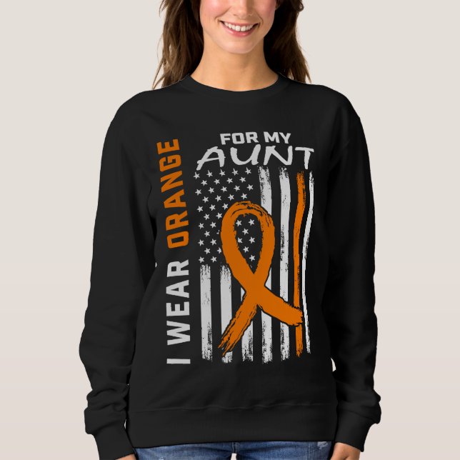 Moletom I Wear Orange For My Aunt Multiple Sclerosis Aware (Frente)