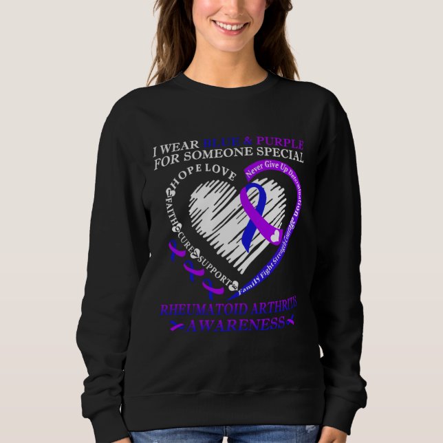 Moletom I Wear Purple & Blue For Rheumatoid Arthritis Warr (Frente)
