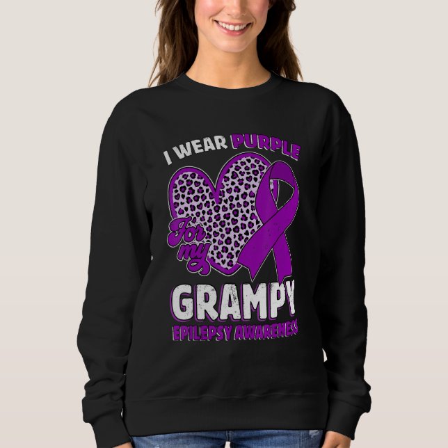 Moletom I Wear Purple For My Grampy Epilepsy Awareness Leo (Frente)