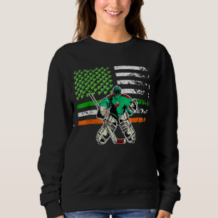Moletom Ice Hockey Goalie Irish American Flag St Patricks