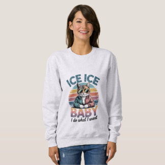 Moletom 'Ice Ice Baby' Retro Sunglasses Cat