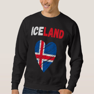 Moletom Iceland Flag Holiday Iceland Heart Icelander Flag