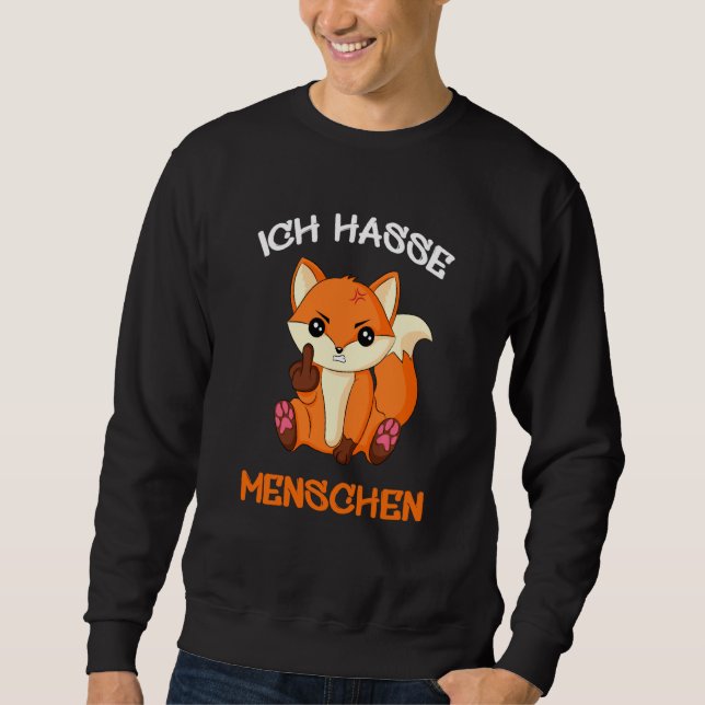 Moletom Ich Hasse Menschen Fox Fox Fox Divertido Engraçado (Frente)