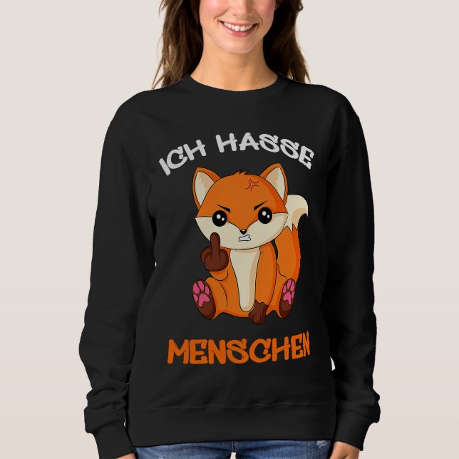 Moletom Ich hasse Menschen Fox Foxes Fun (Frente)
